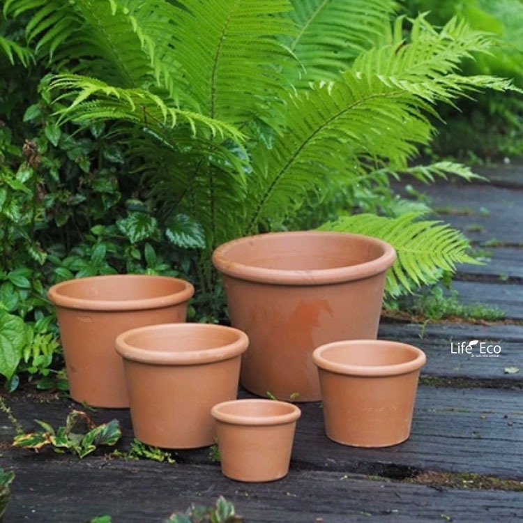 植木鉢 イタリア製 素焼き鉢 テラコッタ シリンダーポット 23cm（8号