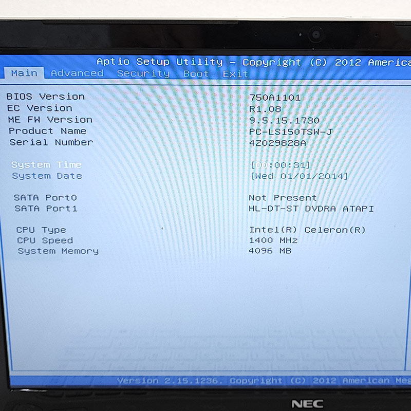 ジャンク品 NEC LaVie LS150/TSW PC-LS150TSW ジャンクPC ジャンク