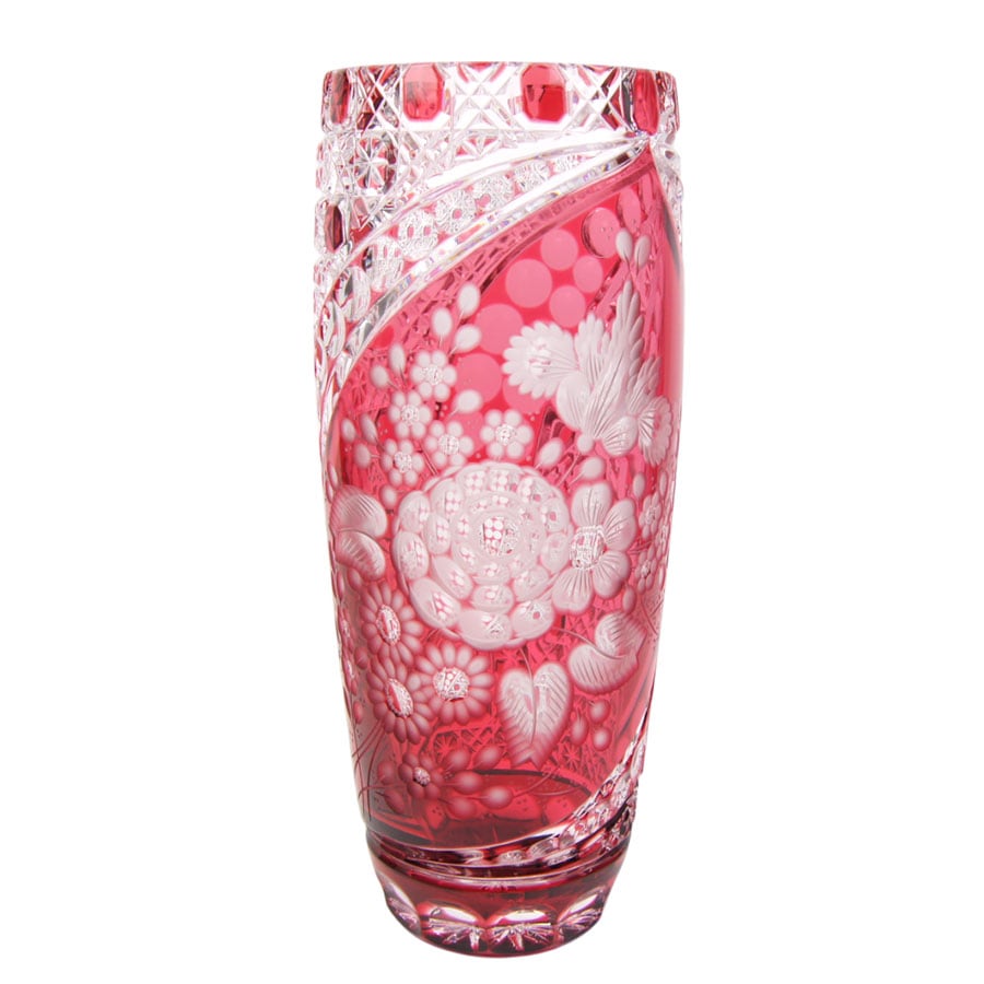 マイセンクリスタル ミスティックフラワー 色被せ花瓶 F2517/EO314/28R