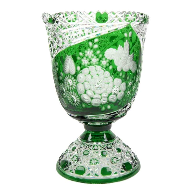 マイセンクリスタル ミスティックフラワー 色被せ花瓶 F2517/EO314/28G