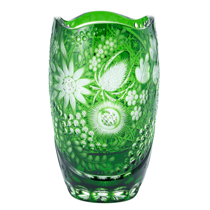 マイセンクリスタル マイセンフラワー 色被せ花瓶 リラ MFW/140/13L