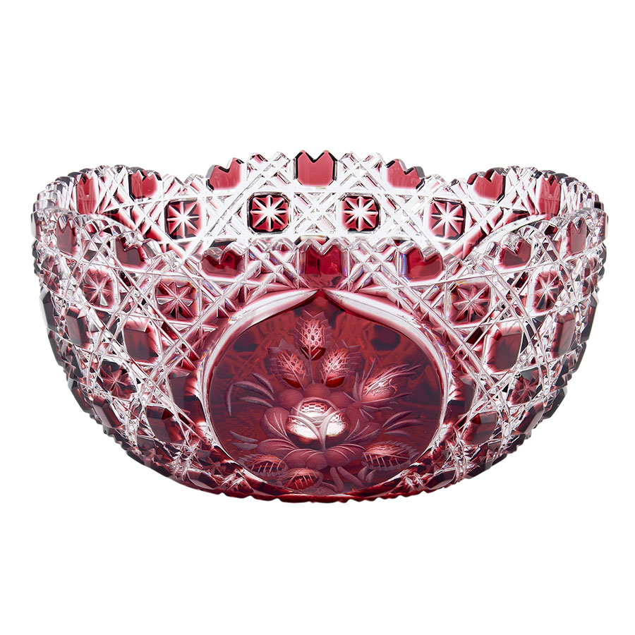 マイセンクリスタル 色被せボウル「ロンドンフラワー 21cm」 LF/183