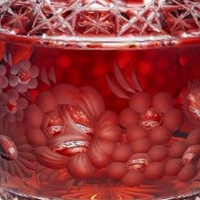 マイセンクリスタル マイセンフラワー 色被せ花瓶 レッド MFW/140/13R