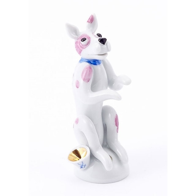 マイセン ミニ干支人形 戌(イヌ) (ピンク 金のボウル) 83559/900300