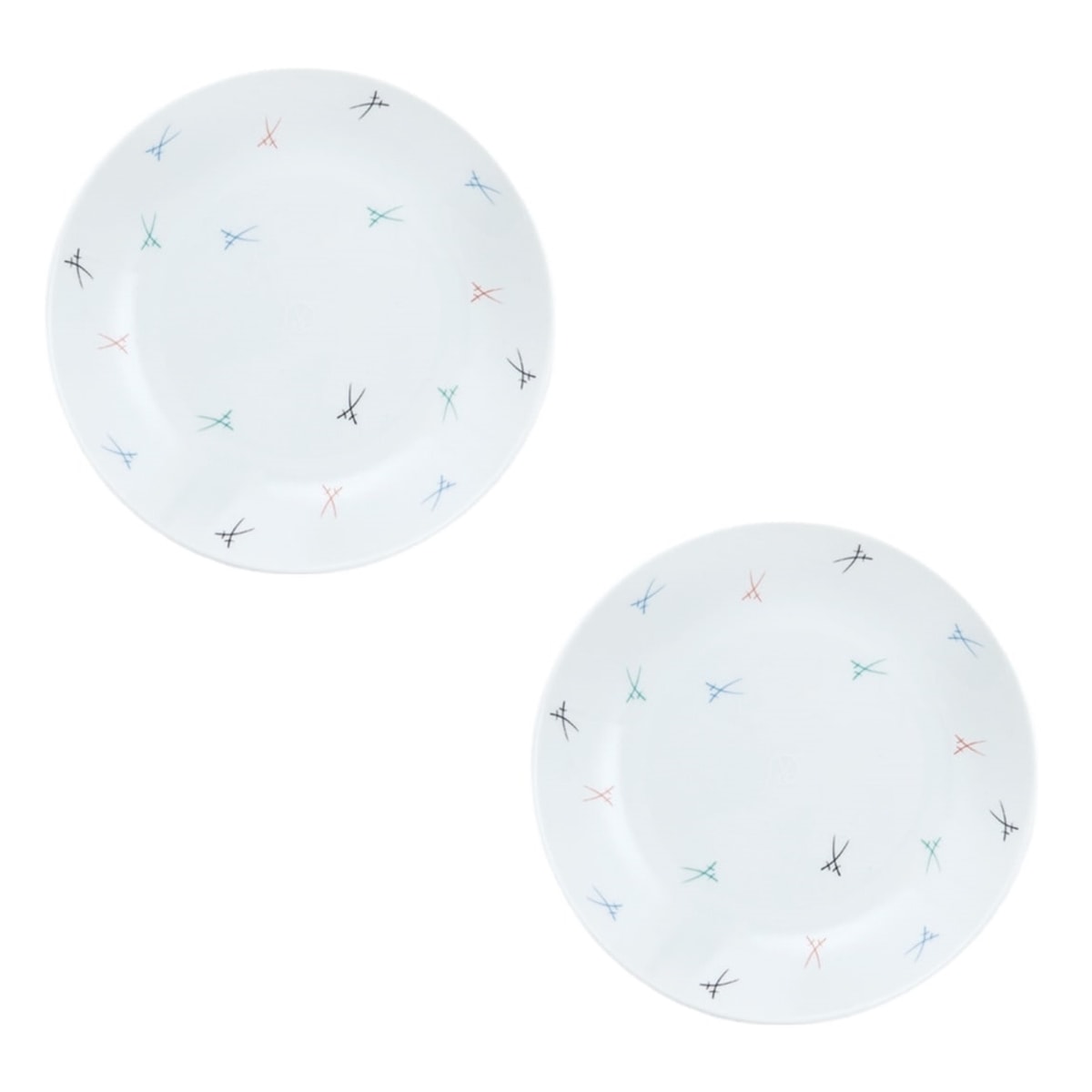 マイセン 剣マーク カラフル ペアプレート 79A852/37487/2P | 剣マーク