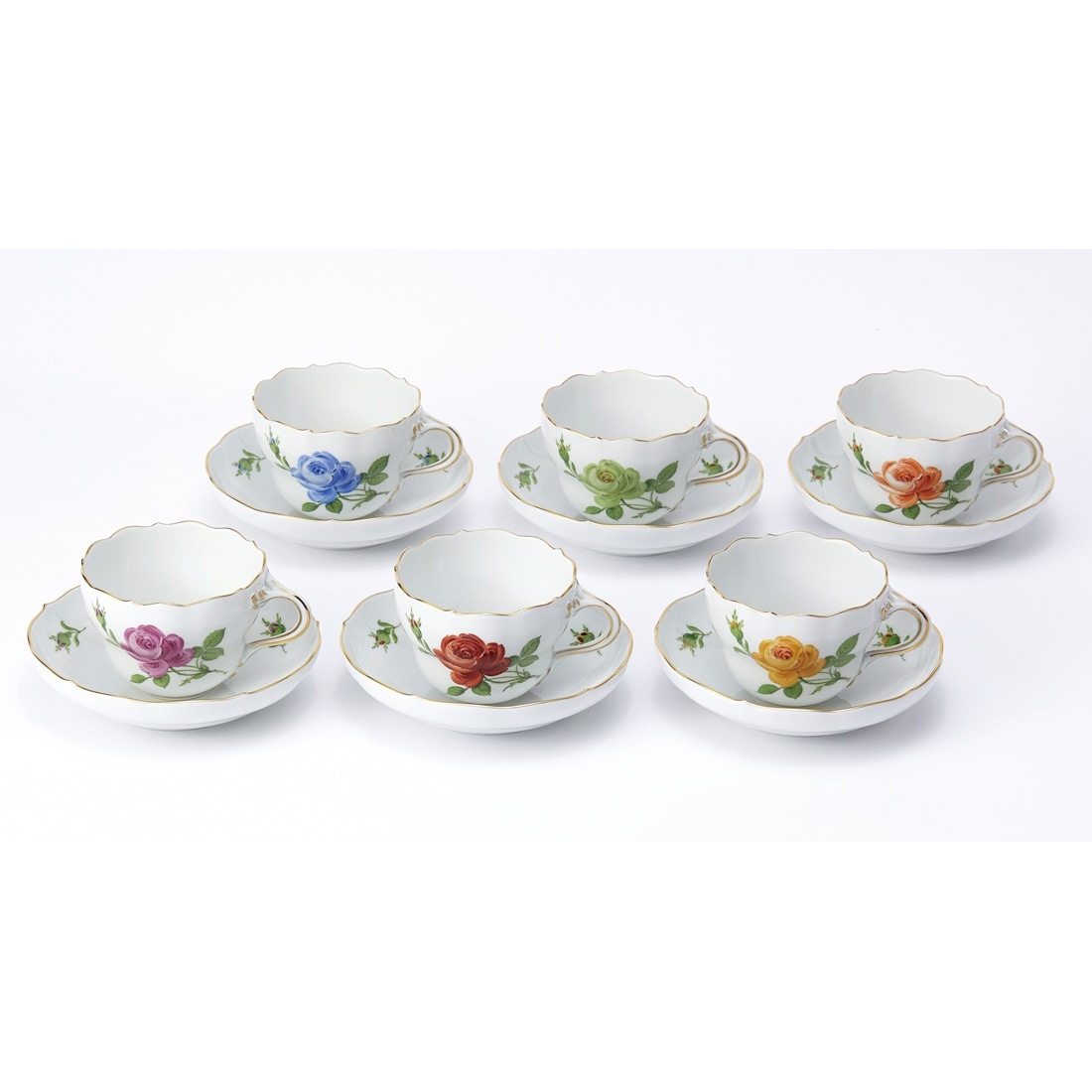 マイセン パープルのバラ ティー/コーヒー兼用カップ＆ソーサー 02A122