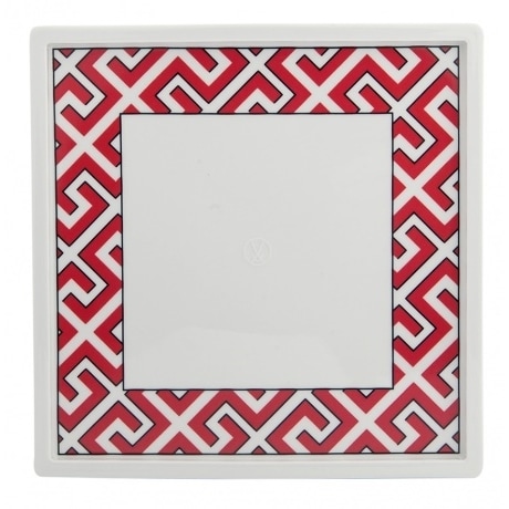 マイセン コスモポリタン ロイヤルパレス 角プレート21cm (レッド