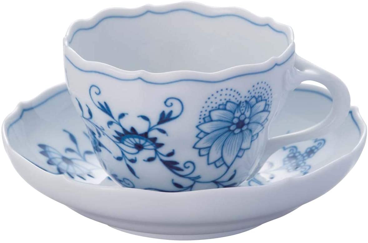 マイセン ブルーオニオン ペア ティー/コーヒー兼用カップ＆ソーサー