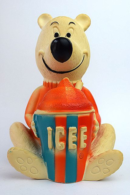 ☆1970's ICEE BEAR アイシーベアー ビンテージ ソフビ 貯金箱 白熊
