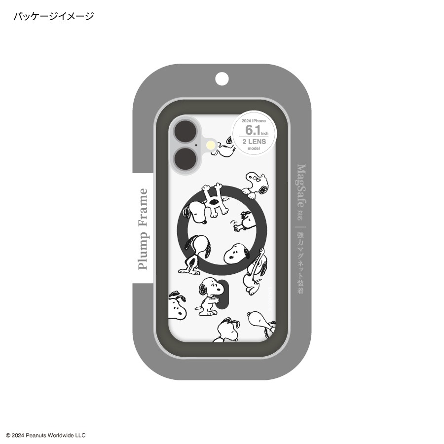ピーナッツ スヌーピー iPhone16 MagSafe 対応 プランプフレームケース