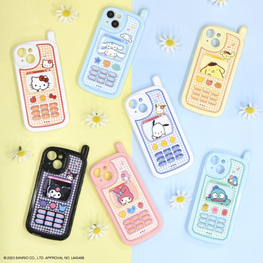 サンリオキャラクターズ iPhone15/14 対応 レトロガラケー風ケース