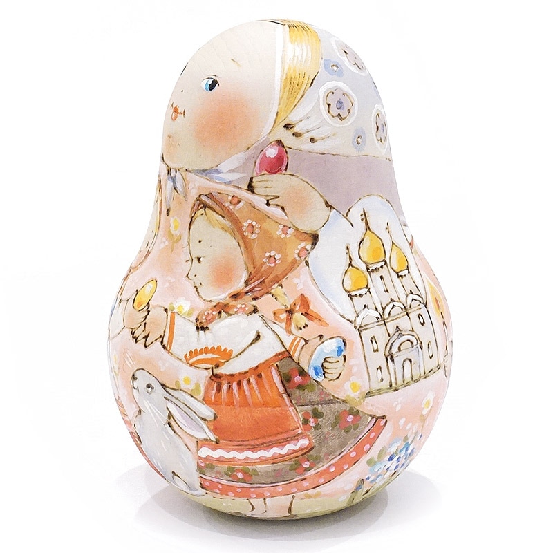 ロシア イリーナ・ヴァトルーシュキナ作 起き上がりこぼし（女の子