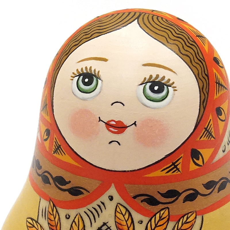 ロシア オリガ・ザバイキナ作 メゼーニ柄 起き上がりこぼし MAT-100