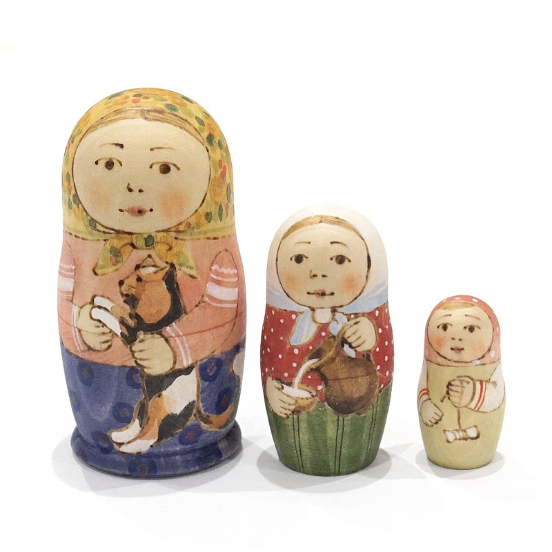 ロシア オリガ・ロバノワ作 マトリョーシカ（3P） MAT-103