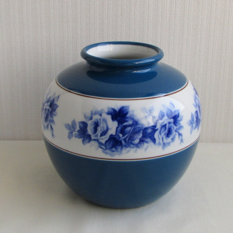 オールドノリタケ 花瓶 ブルーローズ 日本陶器 | 焼き物,陶器,磁器