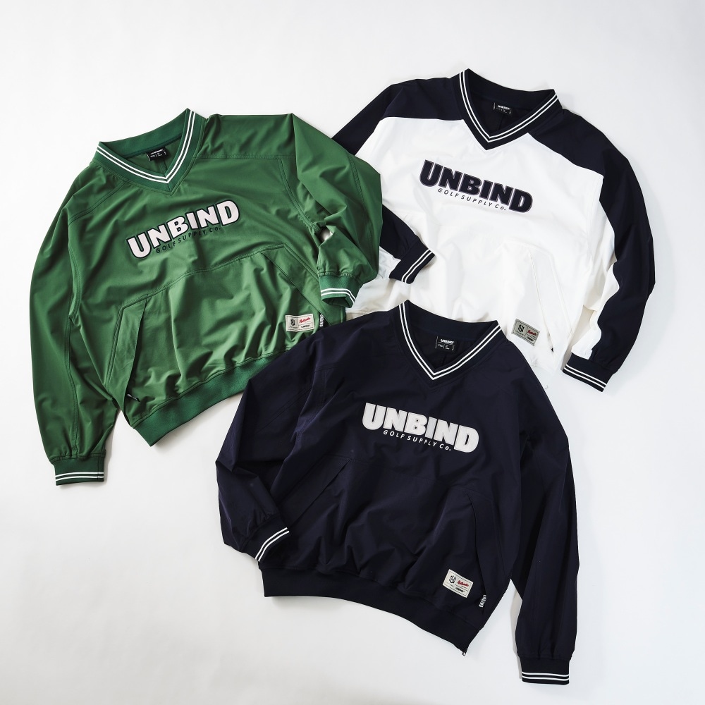 UNBIND(アンバインド) クラシックVネックプルオーバー【ライン入りリブ