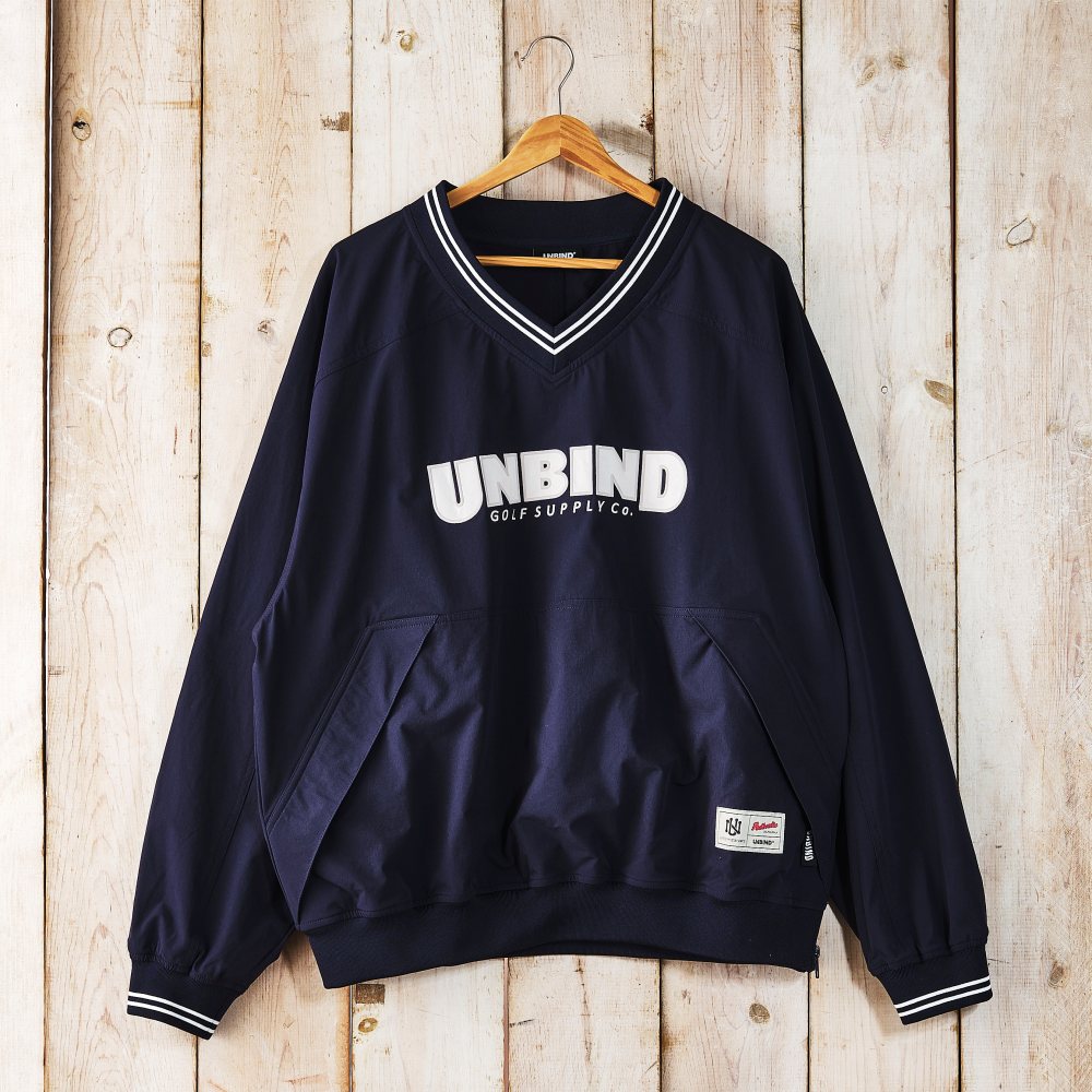 UNBIND(アンバインド) クラシックVネックプルオーバー【ライン入りリブ