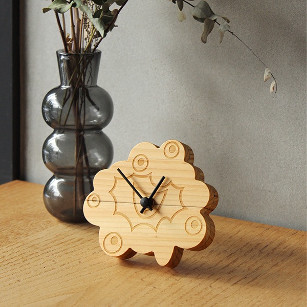 EXPO2025 ミャクミャク 卓上時計 大屋根リング端材 木製デスククロック