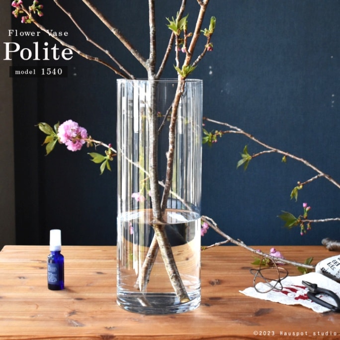 ガラスベース 枝物 円柱 丸型シリンダーベース｜ model 1540｜サイズ