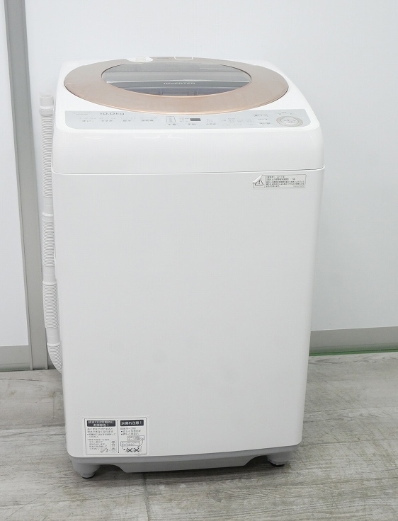 シャープ製/2017年式/10kg/全自動洗濯機/ES-GV10B-T | 中古洗濯機,8kg