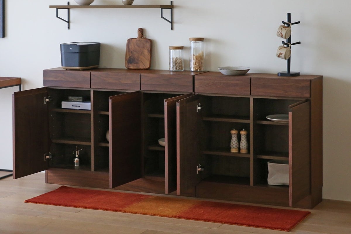 LECCE 80薄型キャビネット ウォルナット