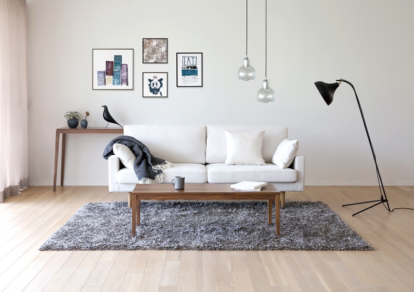 高野木工】レオソファ2.5人掛け ライトブルー 【公式通販】