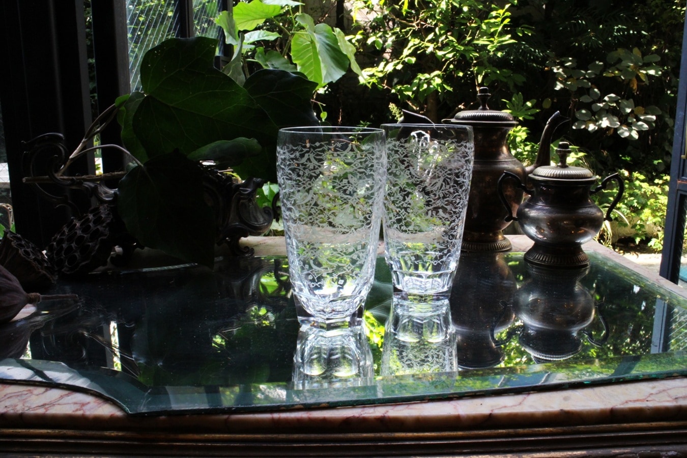 バカラ ジャポニズムが感じられる鳥の柄のタンブラー 6891 | オールド