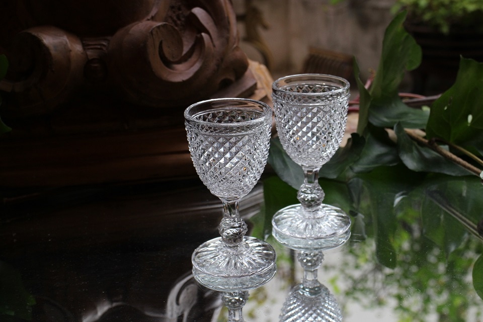 オールド・バカラ 1890年 ディアマン・ピエーリー 23cm 大型鉢 菓子入れ