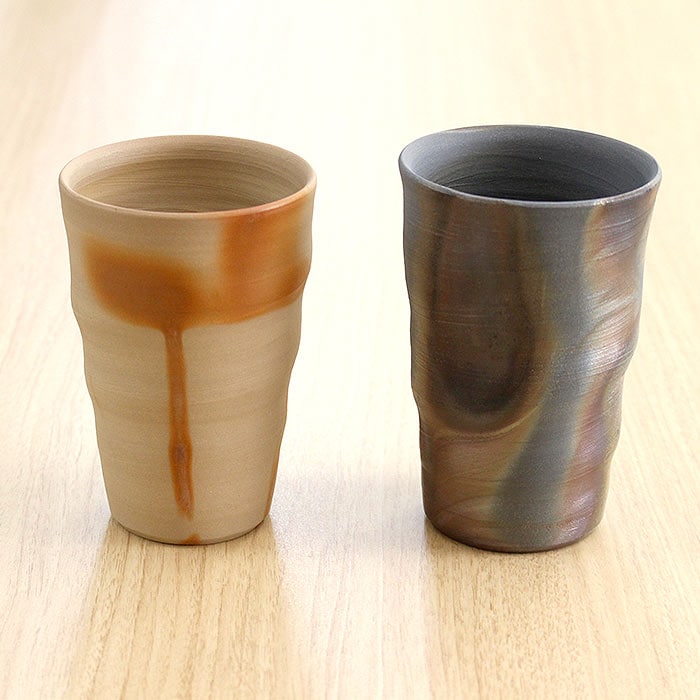 備前焼作家 高木純 ビアグラス 250ml 2カラー