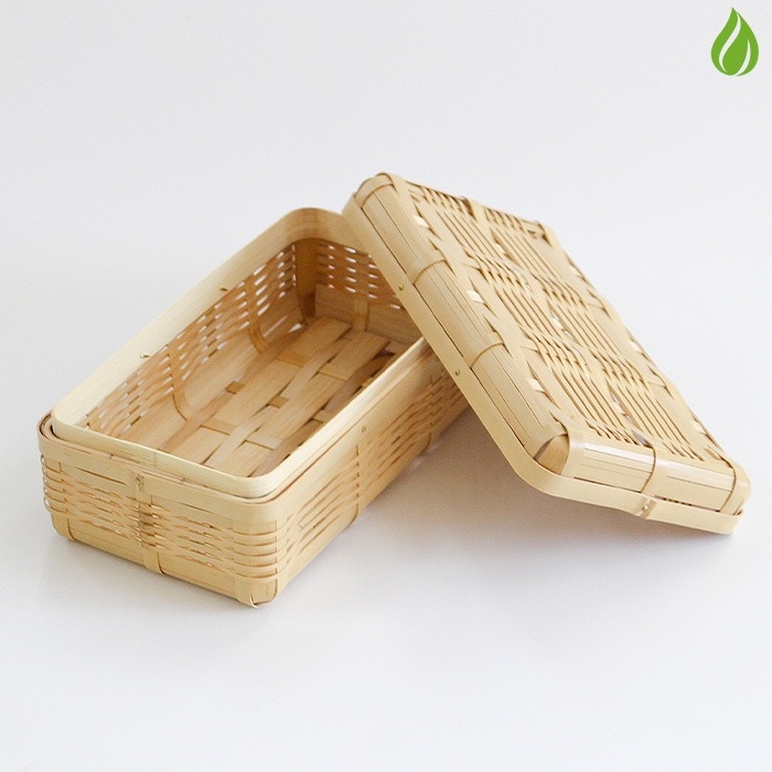 竹細工 角物 弁当箱 真竹（白竹） 弁当箱 小（長型）／ 鹿児島県