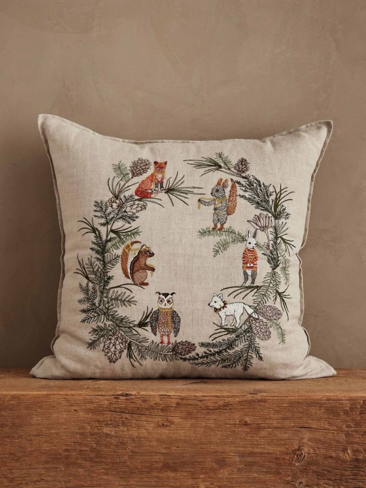 Holiday｜クッションカバー 50x50 Tree Trimmers Wreath（クッション