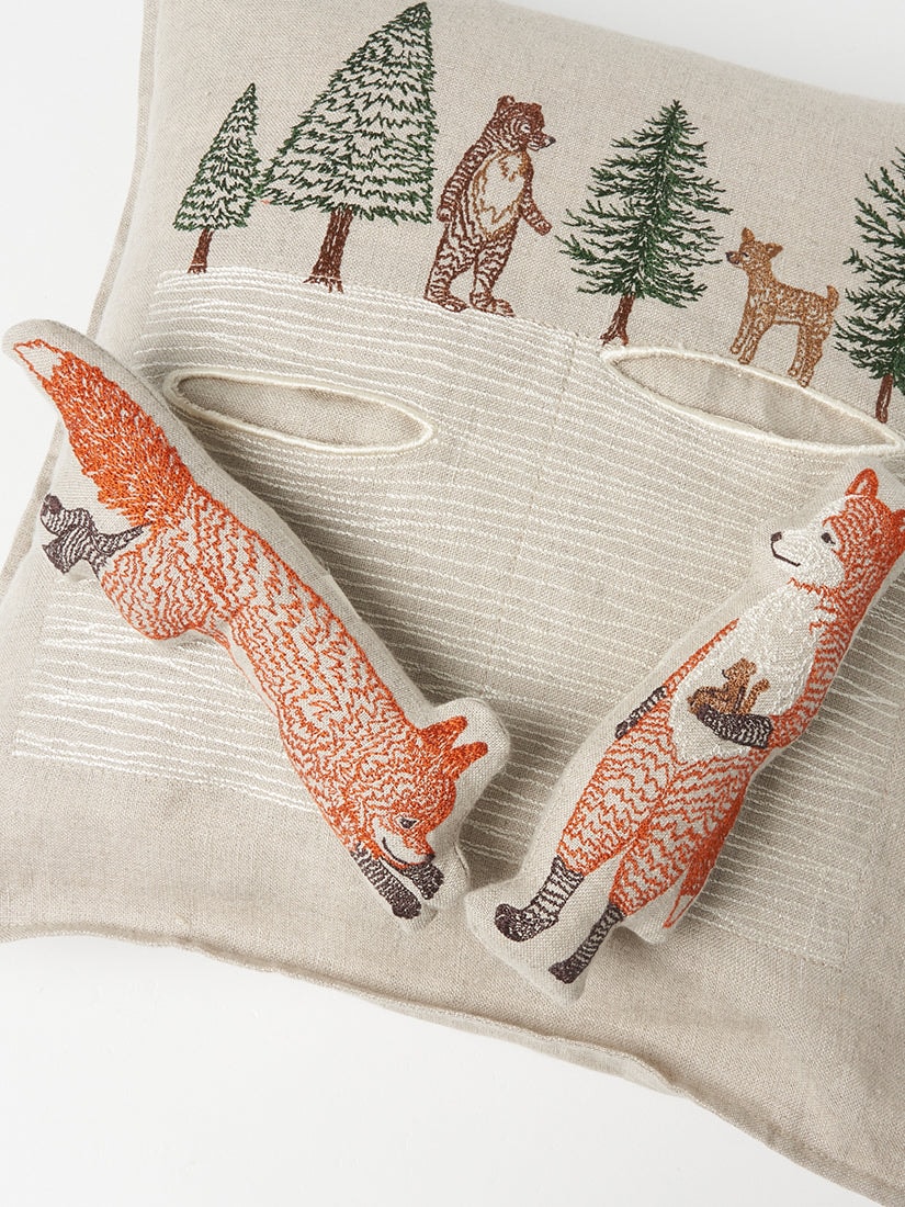 Holiday｜ポケットクッションカバー 30x30 Winter Foxes（クッション
