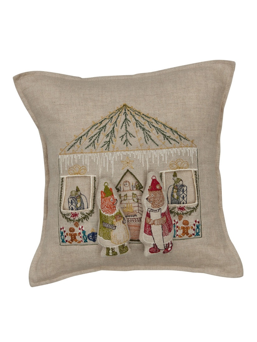 Holiday｜ポケットクッションカバー 30x30 North Pole Santas House
