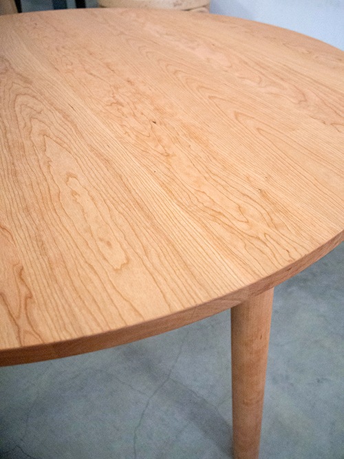 直径105cm チェリー無垢材 円形 ダイニングテーブル｜イデア