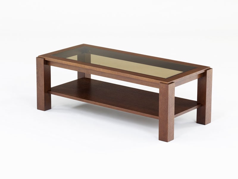 センターテーブル「DM-GF015」幅120cm オーク材 ダークオーク色/県外