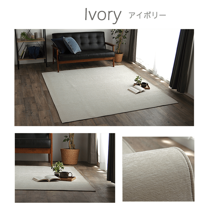 洗えるラグ 撥水 モデルノ 滑り止め ホットカーペット対応 コンパクト