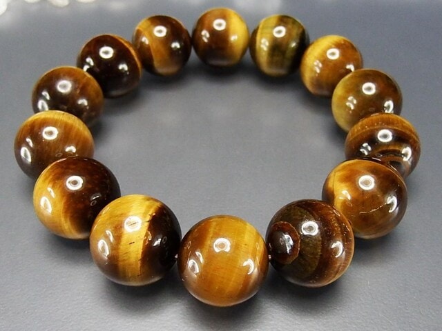 タイガーアイ大玉約16mm前後数珠ブレスレット人気天然石虎目石メンズ