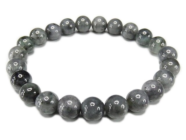 黒翡翠約8mm天然石黒ひすいブレスレット数珠本翡翠ジェダイト五徳魔石