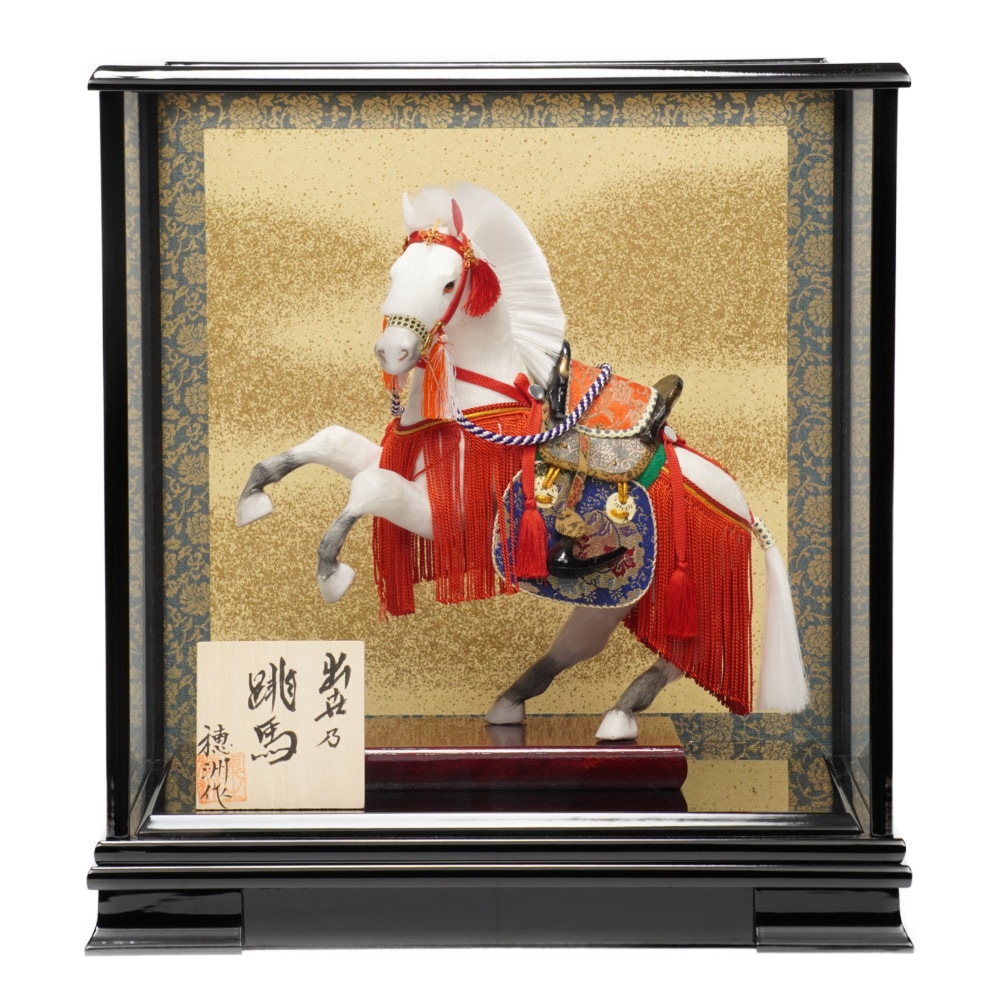 武者人形】8号 奉尚馬 跳馬 白〈穂州作〉[235-078] ｜雛人形・五月人形