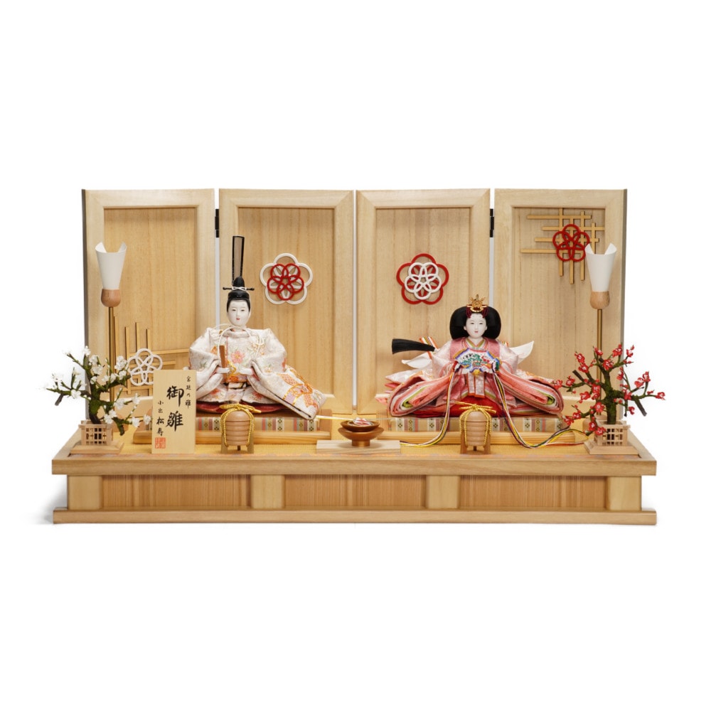 雛人形】京十一番 金彩京刺繍(上) 束ね熨斗に桜文様 親王飾り | 小出