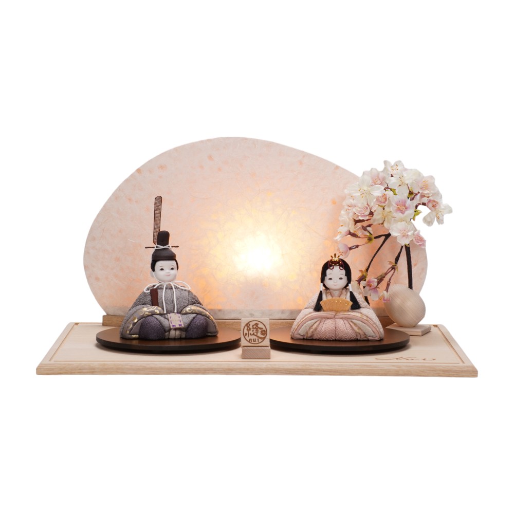 木目込み雛人形】草木染(ログウッド×ビワ) 親王飾り(ケースなし) | 縫