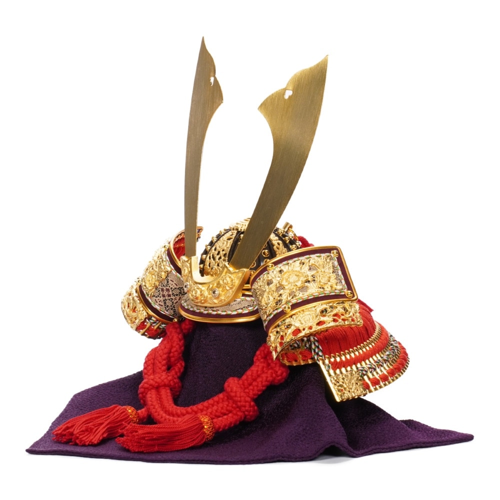 五月人形】10号 純金箔押 赤糸威 兜収納飾り〈一徳作〉 ｜雛人形・五月