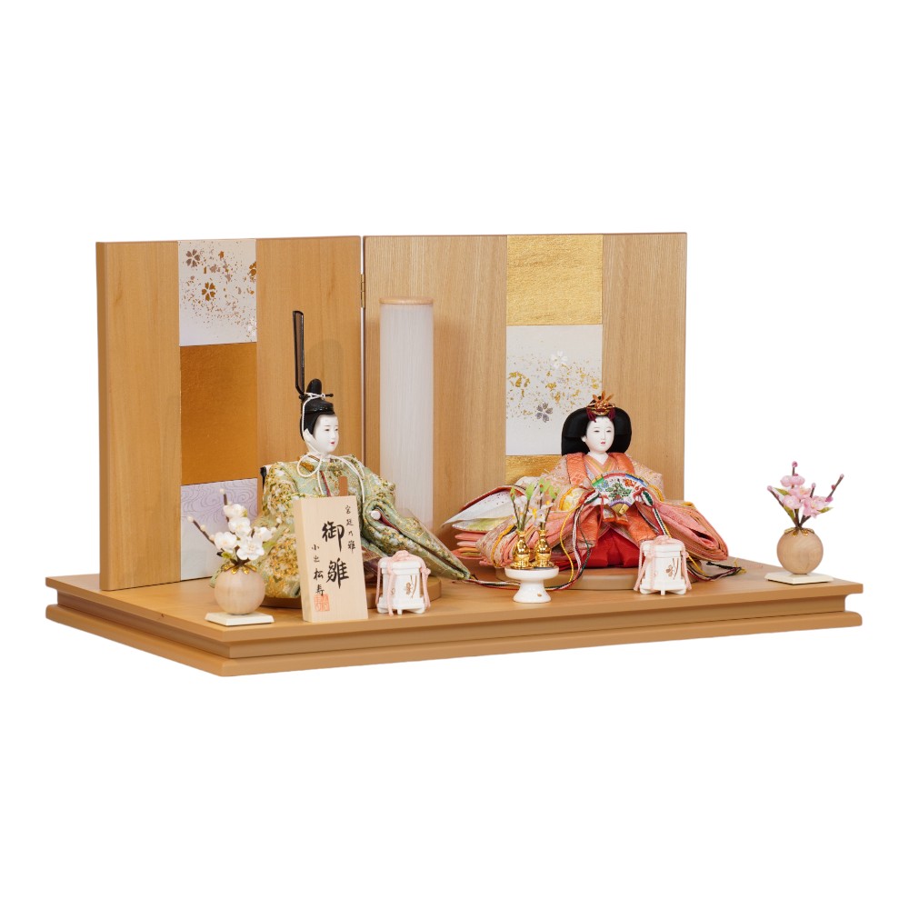 雛人形】京十一番 平安 蜀江に唐花文様 親王飾り | 小出松寿作