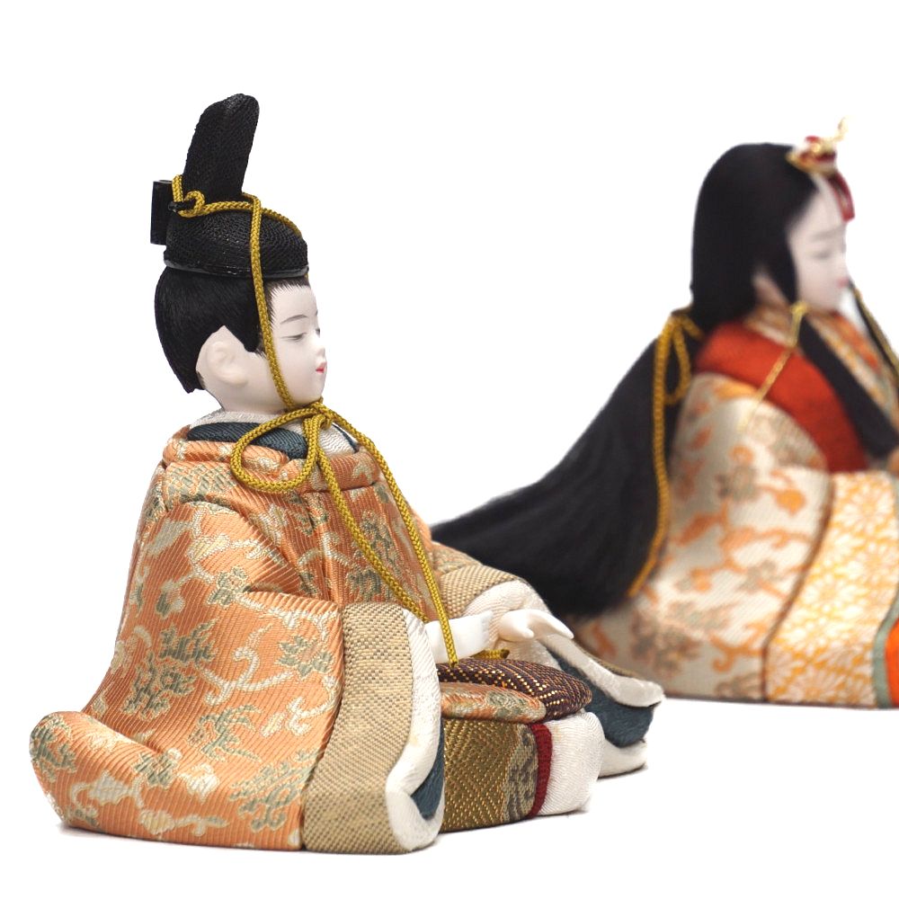 木目込み雛人形】安土雛 溜塗 五人揃い二段飾り | 木村一秀作 ｜雛人形