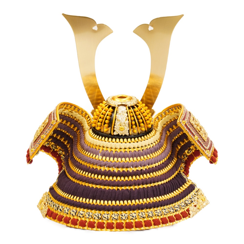 五月人形】7号 弦 紫裾濃威 兜飾り〈一龍作〉 ｜雛人形・五月人形の