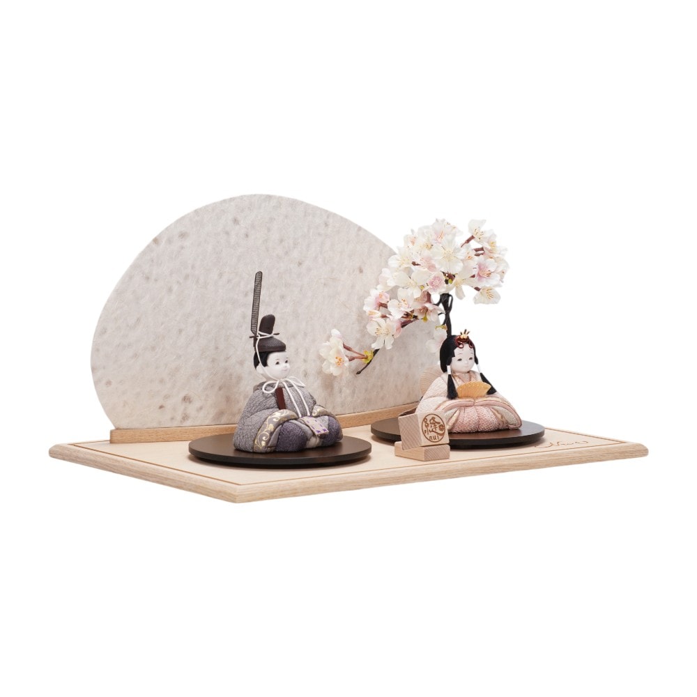 木目込み雛人形】草木染(ログウッド×ビワ) 親王飾り(ケースなし) | 縫