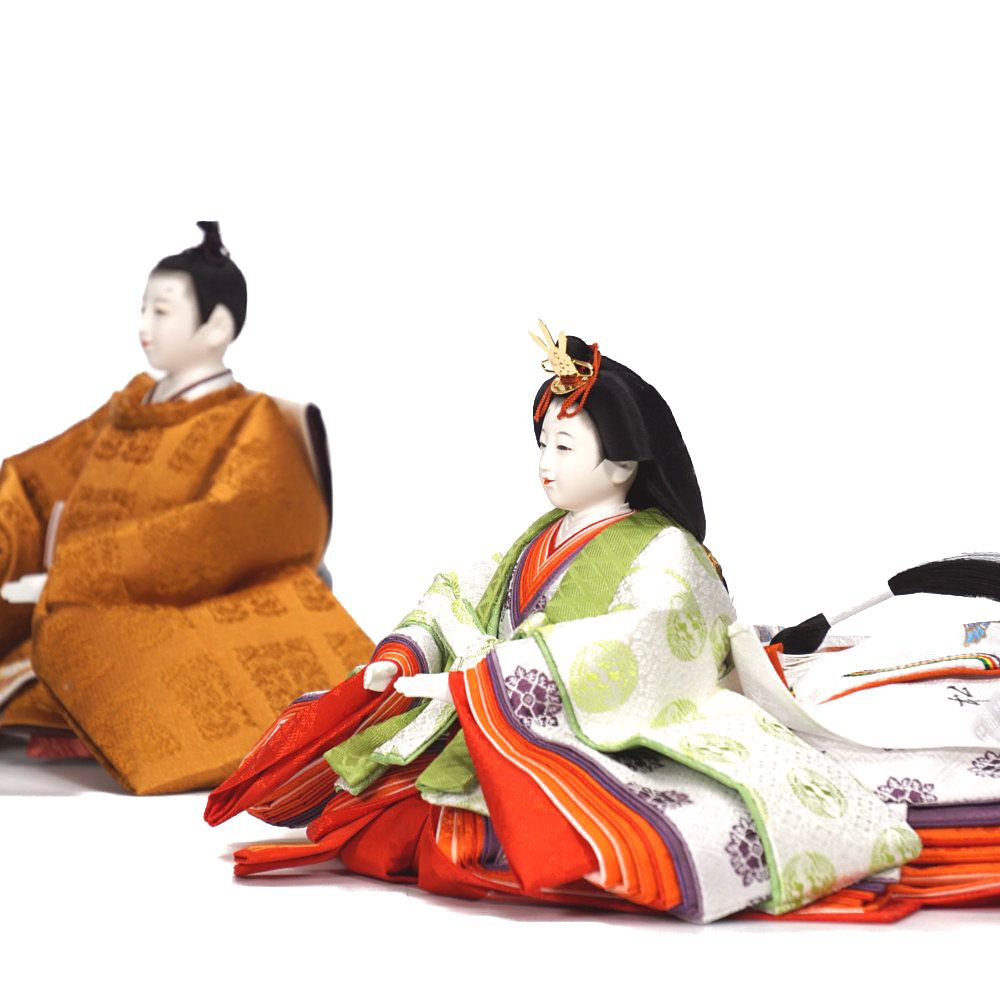 雛人形】京十番 黄櫨染 桐竹鳳凰文様 令和即位の礼 親王飾り | 小出