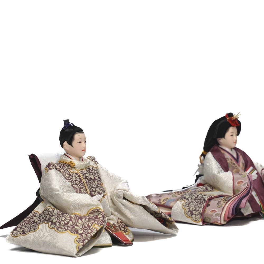 雛人形】京十番 金襴(白・薄紫) 親王飾り | 博暁作 ｜雛人形・五月人形