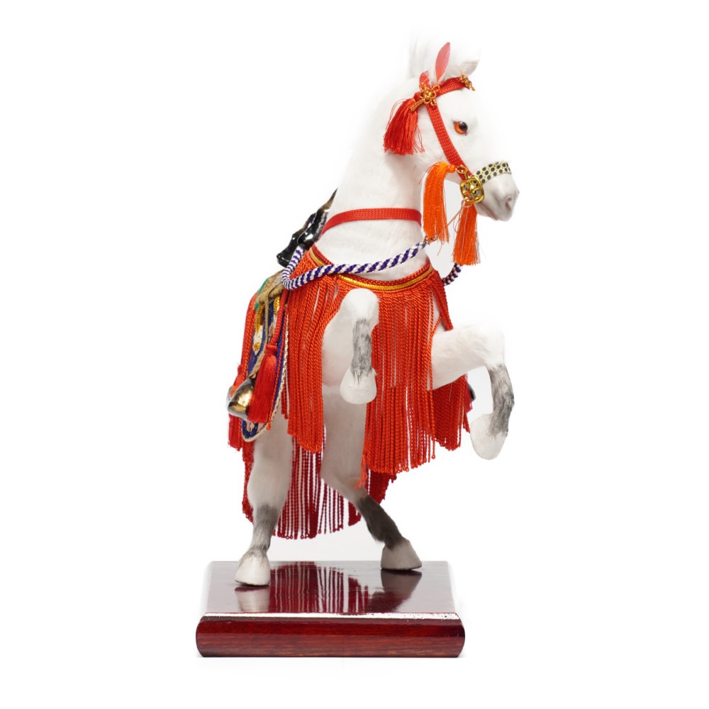 武者人形】8号 奉尚馬 跳馬 白〈穂州作〉[235-078] ｜雛人形・五月人形