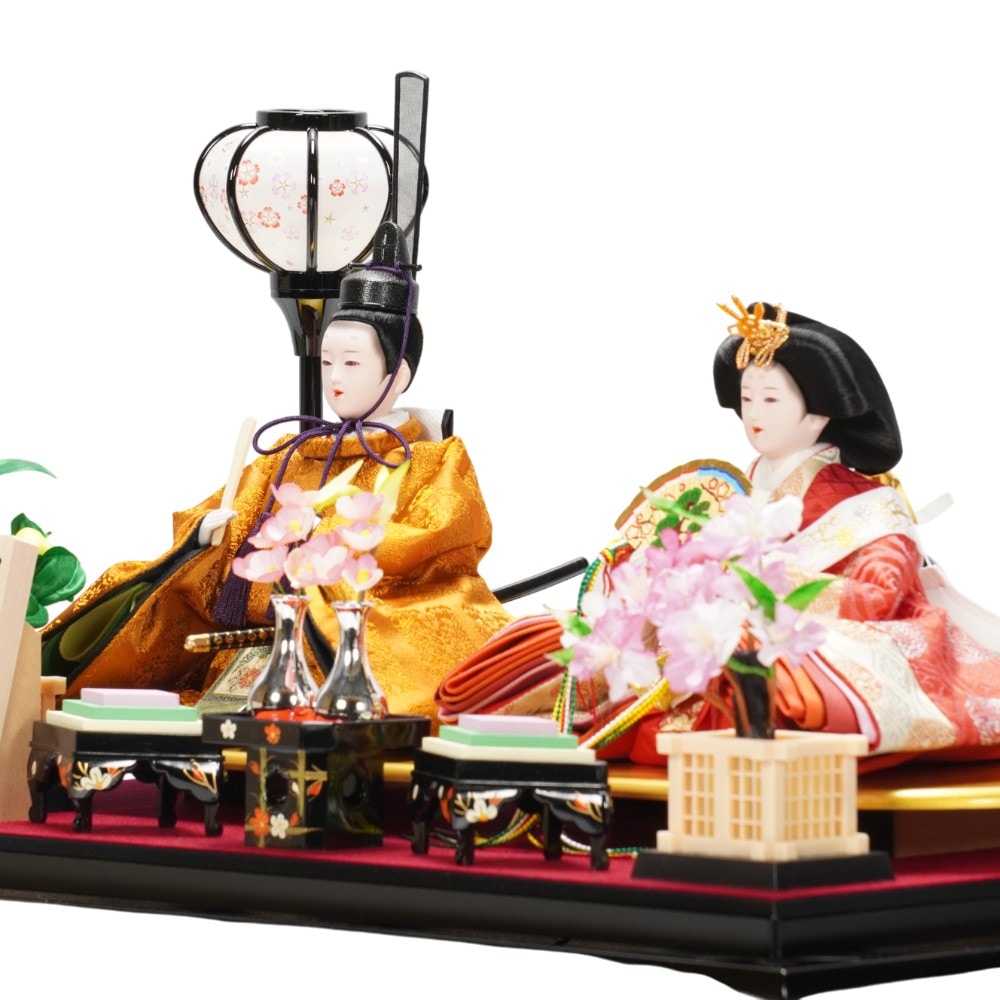 雛人形】三五 黄櫨染 親王揃いガラスケース飾り | 河雲作 ｜雛人形・五